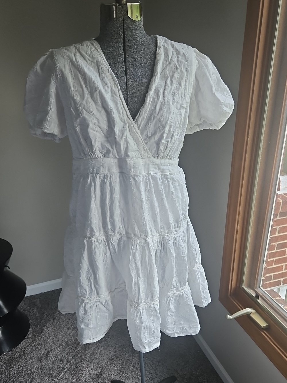 Grace + Karma Boho Peasant Swiss Dot Cotton Dress